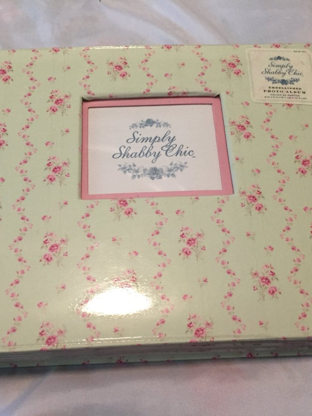 Simply Shabby Chic Embellished Photo Album Scrapbook ~ Green Pink Floral ~ New
